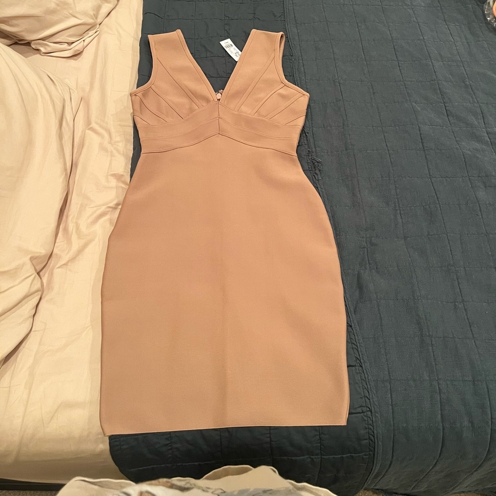 New York & Company Tan Mini Dress